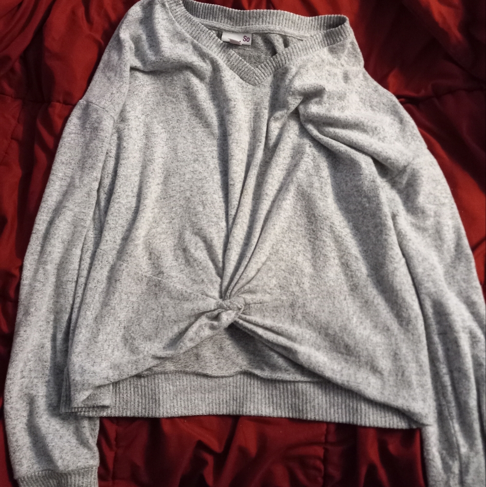 Sweater crop top, gray color